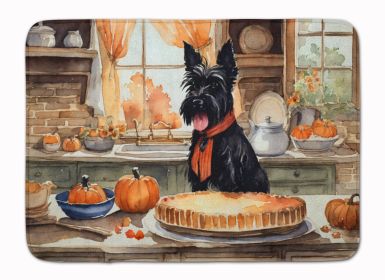 Scottish Terrier Fall Kitchen Pumpkins Memory Foam Kitchen Mat Machine Washable Anti-Fatigue Mat Cushion Comfort Bath Mat or Kitchen Rug