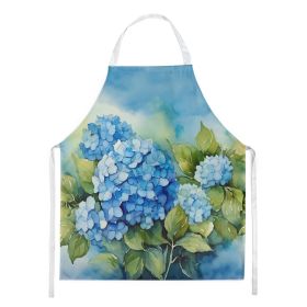 Hydrangeas in Watercolor Apron Cooking Kitchen Server Baking Crafts Gardening for Adult Women Men, Unisex, Large, Multicolor