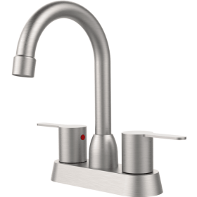 2 Handles Bathroom Sink Faucet, Brushed Nickel Centerset RV Bathroom Faucets For 2 3 Hole (Option: Brushed Nickel)